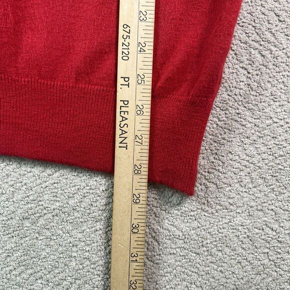 Etienne Aigner VTG V-Neck Sweater Mens Large Red Made in USA 100% Orlon Acrylic - Picture 5 of 10